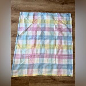 Vtg Tennessee Woolen Mills Pastel Plaid Baby Bunting Snap Wrap Warmer Blanket US